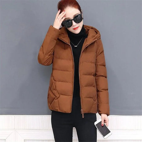 Short Hooded Cotton Jacket Women Parka Coats Autumn