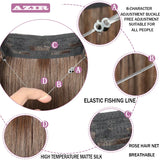 Hair Extensions No Clips Synthetic Fake Hair Ombre