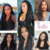 Soku Braided Wig Middle Part Lace Wig With