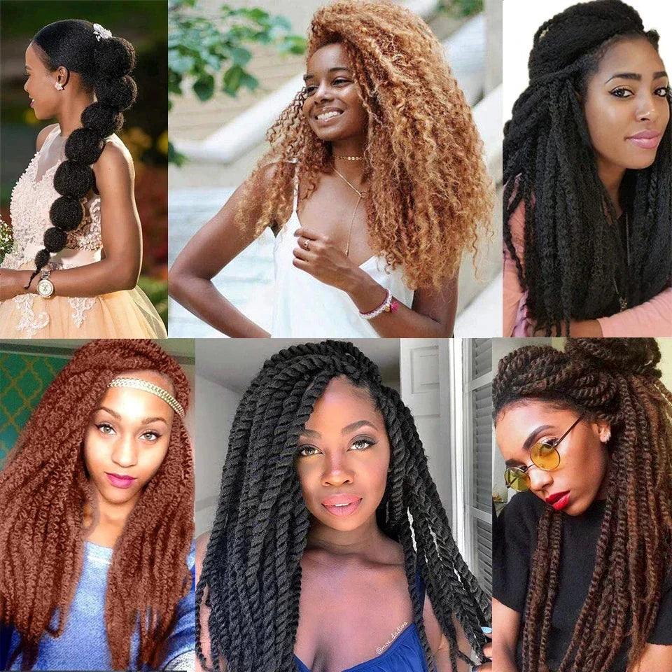 Synthetic Afro Kinky Marley Braids Hair Soft Jumbo