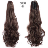 Synthetic Long Wavy Claw Clip On Ponytail Drawstring