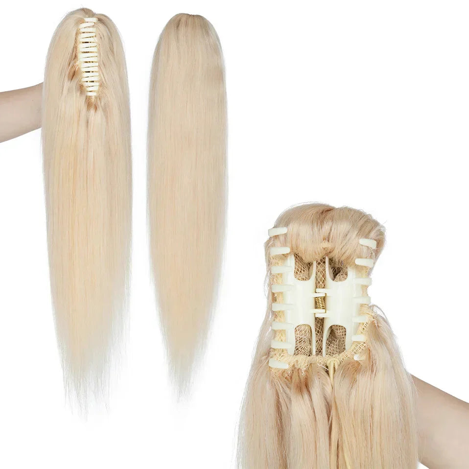 S-Noilite Ponytail Human Hair -Inches Claw Clip In