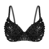 Womens Belly Dancing Bustier Bra Fashion Sparkle Glittering