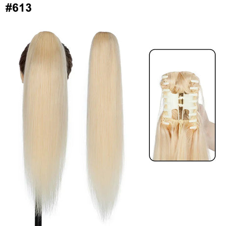 S-Noilite Ponytail Human Hair -Inches Claw Clip In