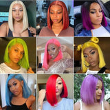 Sleek Ginger Orange Lace Front Short Bob Wigs
