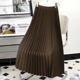 Hirsionsan Pleated Skirts Women Autumn New Korean Fashion