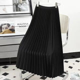 Hirsionsan Pleated Skirts Women Autumn New Korean Fashion