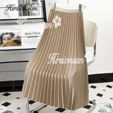 Hirsionsan Pleated Skirts Women Autumn New Korean Fashion