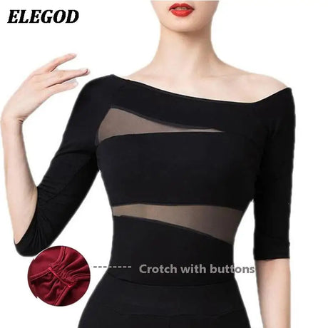 Ladies Dance Tops For Women Ballroom Latin Yoga