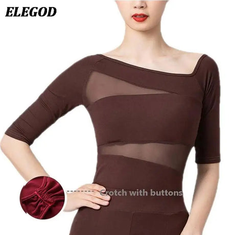 Ladies Dance Tops For Women Ballroom Latin Yoga
