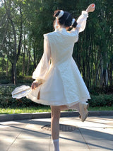 Lolita White Long Sleeve Dresses For Women Cheongsams