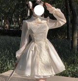 Lolita White Long Sleeve Dresses For Women Cheongsams