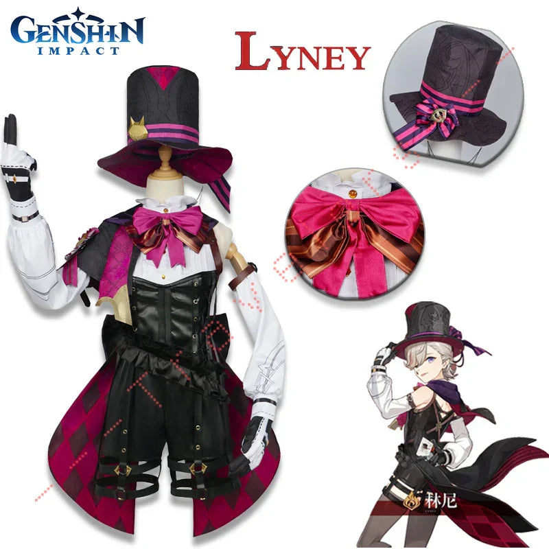 Lyney Cosplay Genshin Impact Costume Wig Fontaine Lyney