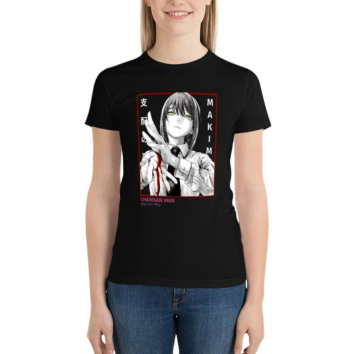 Makima Chainsaw T-Shirt Female Clothing Short Sleeve Tee