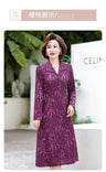 Middle-Aged And Elderly Female Autumn Jacquard Flower Lapel