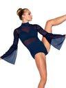 Modern Dance Leotard With Horn Sleeves Strapy Back