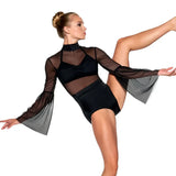 Modern Dance Leotard With Horn Sleeves Strapy Back