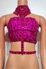 Momo Fashion Hot Diamond Tight Hanging Neck Wrapped