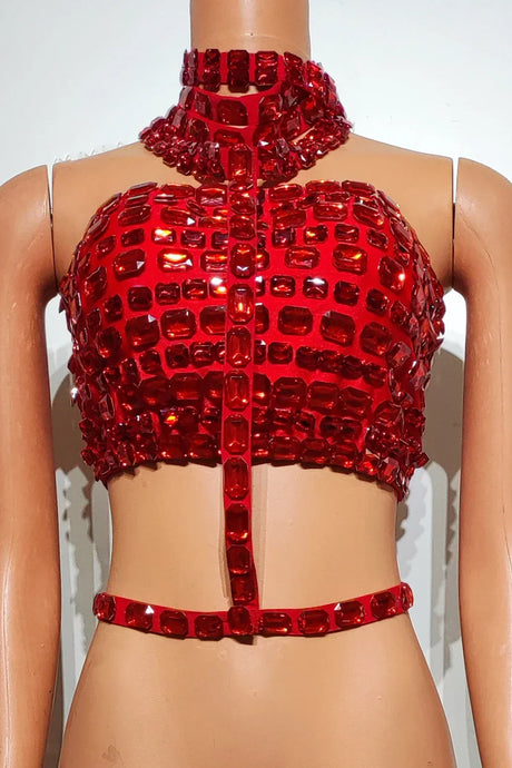 Momo Fashion Hot Diamond Tight Hanging Neck Wrapped