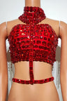 Momo Fashion Hot Diamond Tight Hanging Neck Wrapped