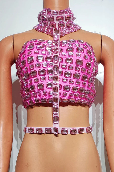 Momo Fashion Hot Diamond Tight Hanging Neck Wrapped