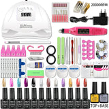 Nail Set Acrylic Manicure Kit Uv Lamp Dryer
