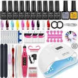 Nail Set Acrylic Manicure Kit Uv Lamp Dryer