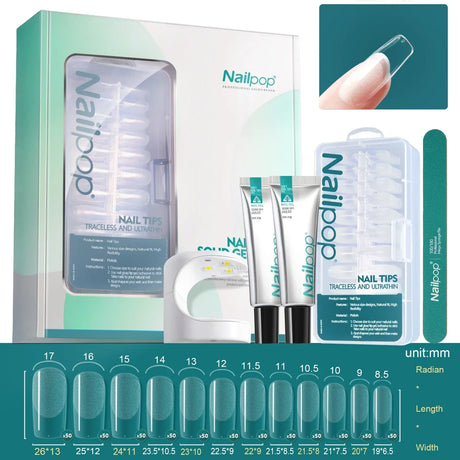 Nailpop Nail Tips And Glue Gel Nail Kit