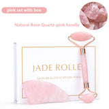 Natural Rose Quartz Jade Roller Gua Sha
