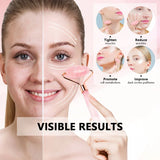 Natural Rose Quartz Jade Roller Gua Sha