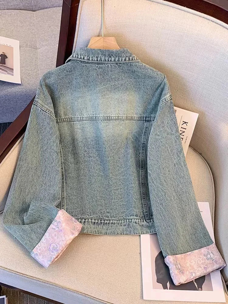 New Spring Women Denim Jacket And Coat Chinese
