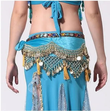 New Style Belly Dance Costumes Velvet Lantern Gold