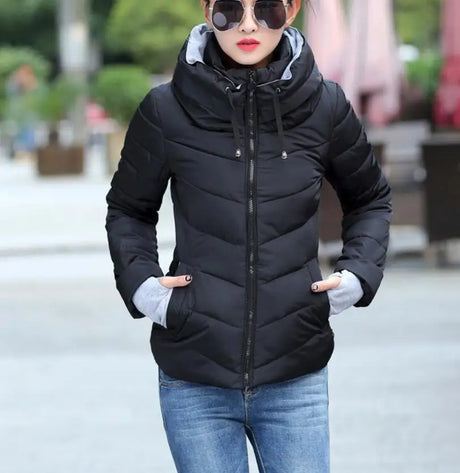 New Women' Cotton Coat Short Outwear Standing Collar