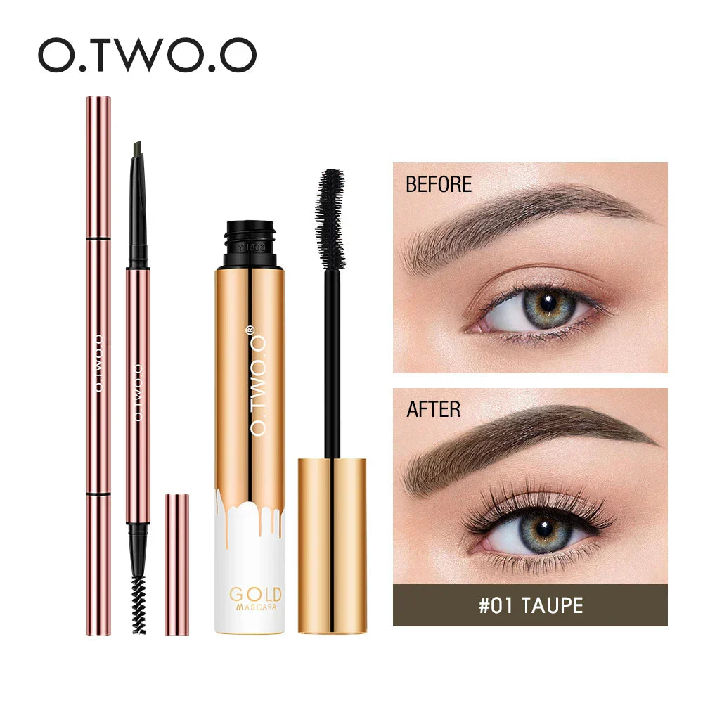 O.Two.O Mascara Eyebrow Pencil Makeup Waterproof Long-Lasting