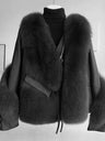 Oftbuy Real Fur Coat Winter Jacket Women Natural