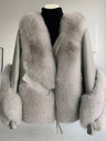 Oftbuy Real Fur Coat Winter Jacket Women Natural