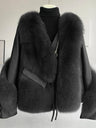 Oftbuy Real Fur Coat Winter Jacket Women Natural