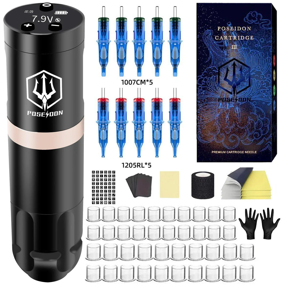 Poseidon Tattoo Machine Kit Tattoo Pen Kit With