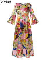 5Xl Vonda Elegant Women Maxi Dress Autumn Long