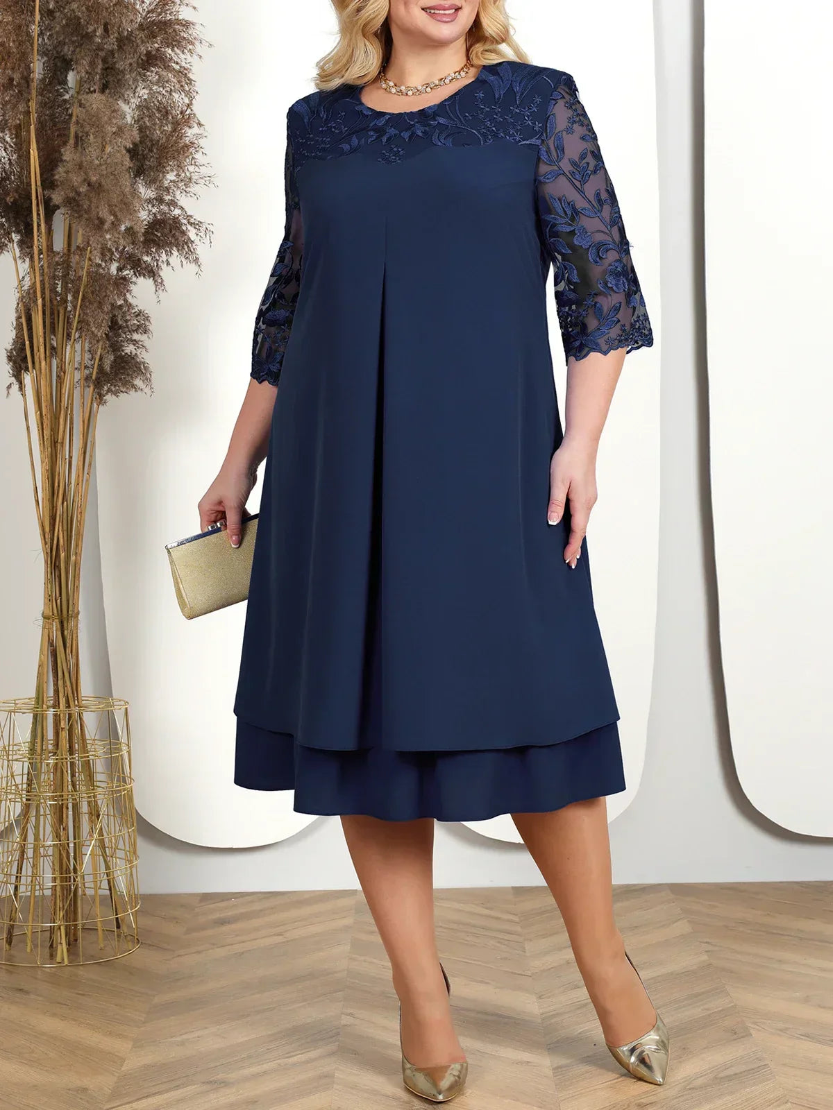 Dresses For Women Embroidery Floral Patchwork Fall Wedding
