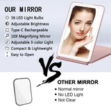 Portable Foldable Travel Makeup Mirror With Led Light