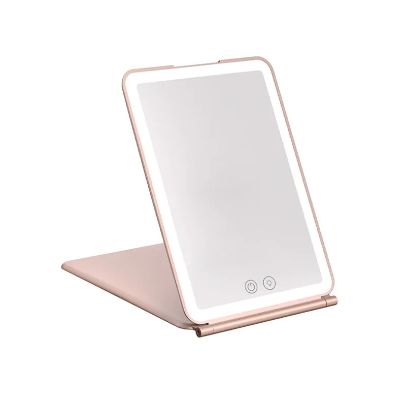 Portable Foldable Travel Makeup Mirror With Led Light