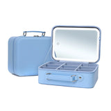 Portable LED Makeup Mirror & Travel Cosmetic Case in PU Leather