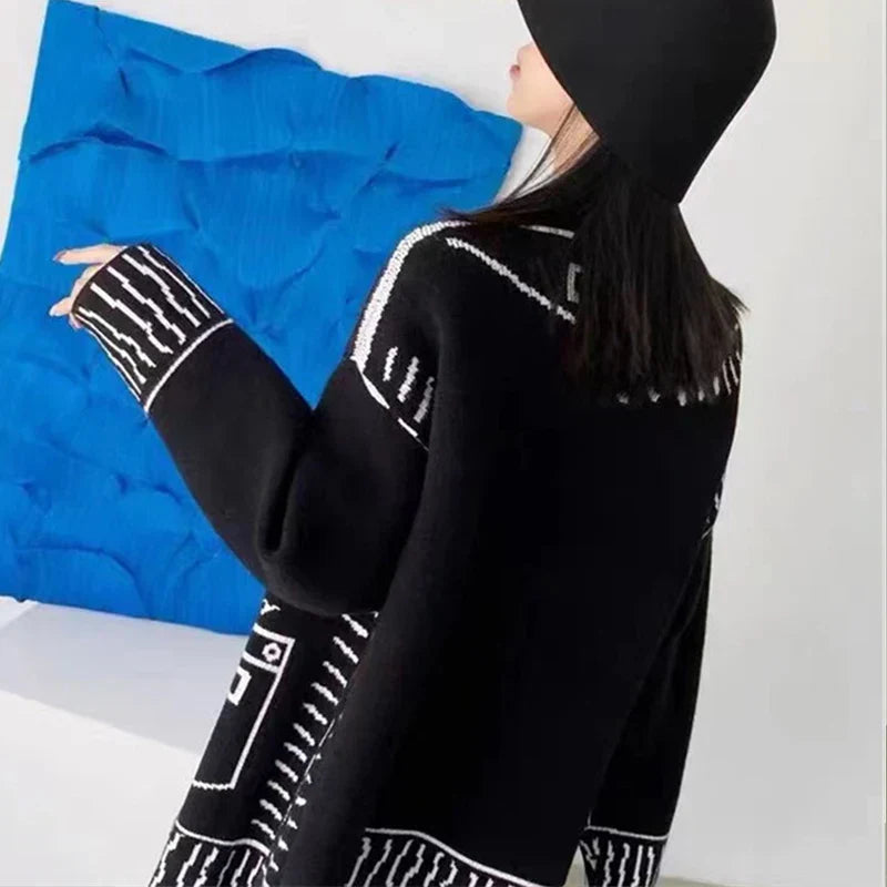 Print Graffiti Cardigan Women Long Sleeve Top Yk