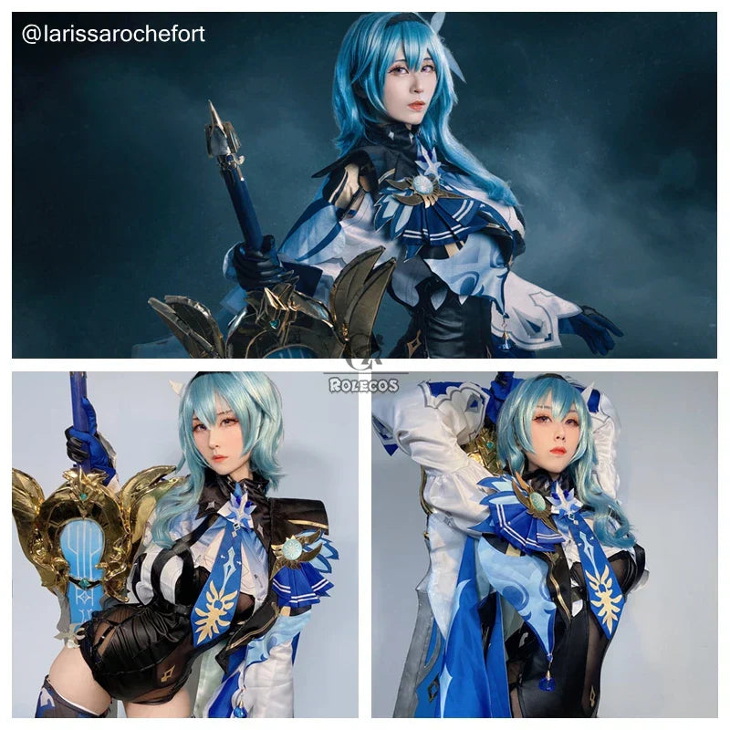 Rolecos Genshin Impact Eula Cosplay Costume Uniform Cosplay