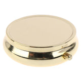 Round Metal Pillbox Portable Small Medicine Organizer Inside