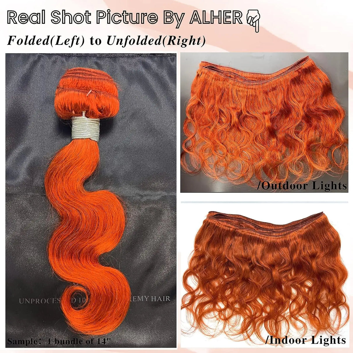 Orange Ginger Bundles Brazilian Human Hair Body Wave