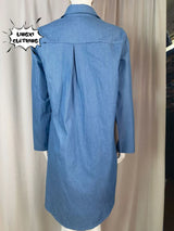 Fashion Denim Women' Long Dress Elegant Fashion Retro