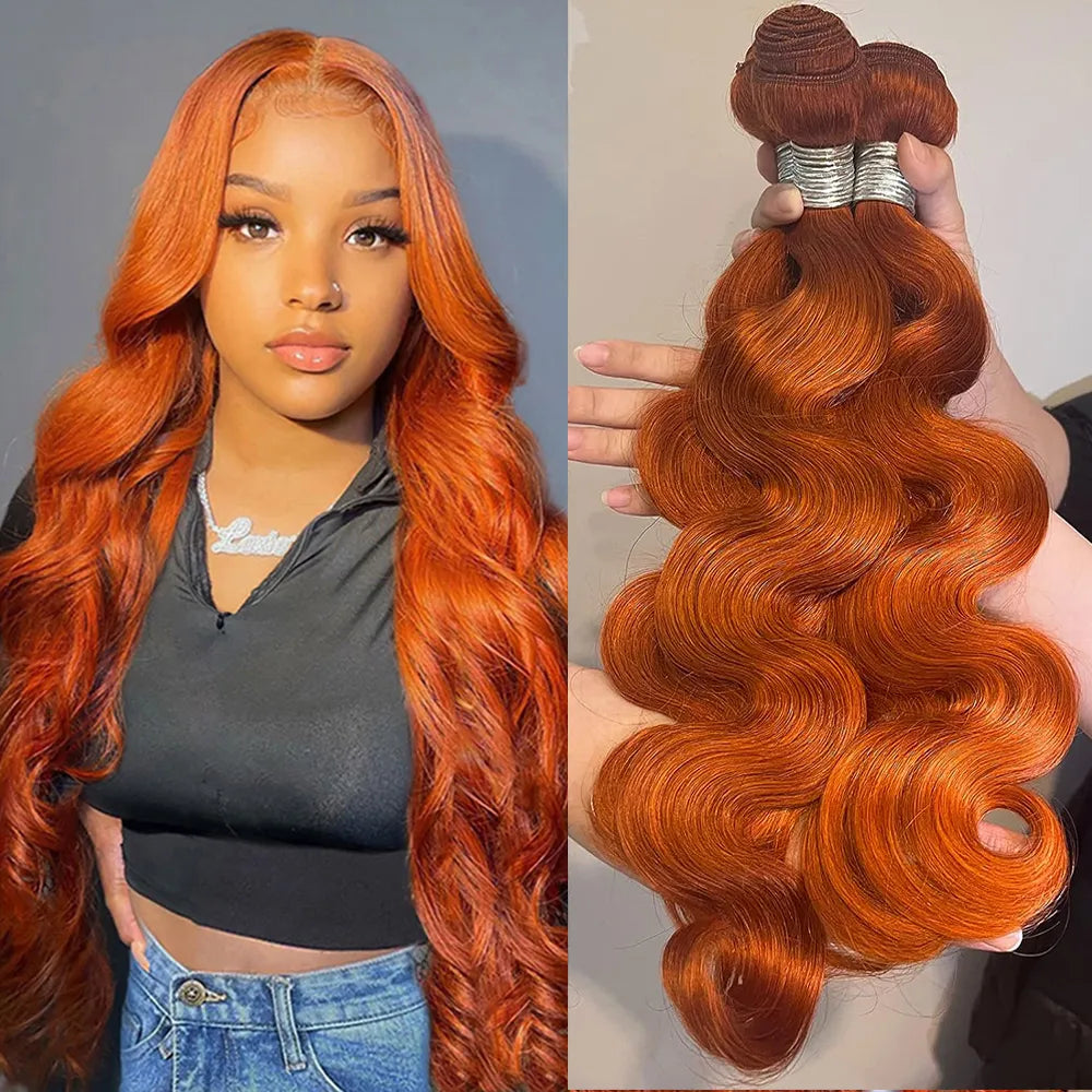 Orange Ginger Bundles Brazilian Human Hair Body Wave