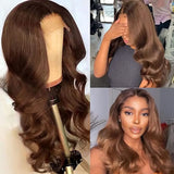 Chocolate Brown Lace Front Human Hair Wig